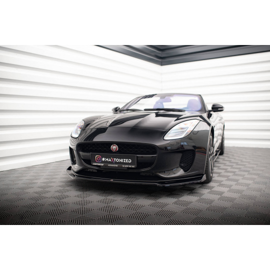 Maxton Design spoiler pod přední nárazník ver.2 pro Jaguar F-type Mk1 Facelift, černý lesklý plast ABS