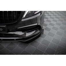 Maxton Design rohové spoilery pod přední nárazník pro Mercedes třída A W176 Facelift AMG-Line, černý lesklý plast ABS
