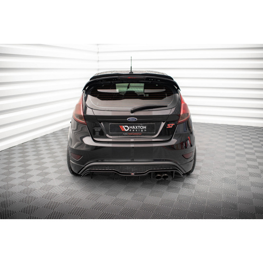 Maxton Design vložka zadního nárazníku pro Ford Fiesta ST Mk7 Facelift, černý lesklý plast ABS, pouze pro 5-dvéř.