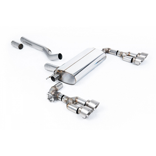 Milltek Sport výfukový systém OPF/GPF Back Maxton x Milltek pro BMW řada 1 M135i xDrive 5-dvéř. (F40 s OPF/GPF) 2019-2024, Quad GT-100 koncovky broušený titan