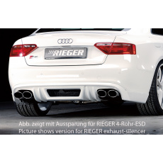 Rieger spoiler pod zadní nárazník pro Audi A5 S5 B8, B81 Sportback před faceliftem r.v. 06/07-07/11, plast ABS bez povrchové úpravy, S-Line, pro orig. koncovky na obou stranách Rieger spoiler pod zadní nárazník pro Audi A5 S5 B8, B81 Sportback před faceliftem r.v. 06/07-07/11, plast ABS bez povrchové úpravy, S-Line, pro orig. koncovky na obou stranách