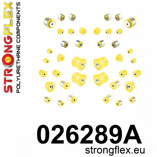 026289A: Strongflex Kompletní sada polyuretanových silentbloků pro zavěšení varianta SPORT 026289A: Strongflex Kompletní sada polyuretanových silentbloků pro zavěšení varianta SPORT