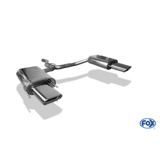 Fox Sportauspuff koncový tlumič výfuku s koncovkou 150x70 Typ 53 na obou stranách pro Saab 9-3  s motorem 2.0