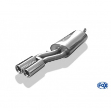 Fox Sportauspuff koncový tlumič výfuku s koncovkou 2x76 Typ 13 pro Audi A6 4B 1997-2005 s motorem 1.8, 1.8 T, 1.9 TDI, 2.0, 2.4, 2.5 TDI, 2.8, pro vozy s výřezem v náraz.