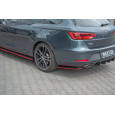 Maxton Design boční difuzory pod zadní nárazník ver.2 pro Seat Leon Cupra Mk3 Facelift, černý lesklý plast ABS, s červenou linkou, ST (combi)
