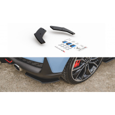 Maxton Design "Racing durability" boční difuzory pod zadní nárazník pro Hyundai i30 N Mk3, plast ABS bez povrchové úpravy, s červenou linkou