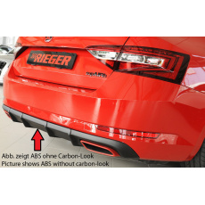 Rieger vložka zadního nárazníku pro Škoda Superb III 3T, 3V combi, sedan vč. faceliftu, plast ABS s povrchovou úpravou Carbon-Look, 2.0 TSI (200/206kW), pro vozy bez tažného zařízení