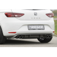 Rieger spoiler pod zadní nárazník pro Seat Leon 5F 3-dvéř. (sc), 5-dvéř. před faceliftem r.v. 10/12-12/16, plast ABS s povrchovou úpravou Carbon-Look, pro dvojité koncovky na obou stranách