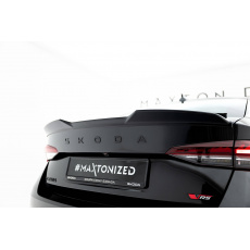 Maxton Design prodloužení spoileru 3d pro Škoda Octavia RS Mk4, Mk4 Facelift, černý lesklý plast ABS, Liftback