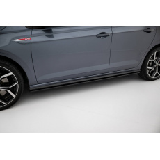 Maxton Design "Street Pro" difuzory pod boční prahy pro Volkswagen Polo GTI Mk6 Facelift, plast ABS bez povrchové úpravy, s černou a červenou linkou