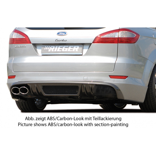 Rieger spoiler pod zadní nárazník SG-Design pro Ford Mondeo BA7 combi před faceliftem r.v. 03/07-09/10, plast ABS bez povrchové úpravy, pro dvojitou koncovku vlevo