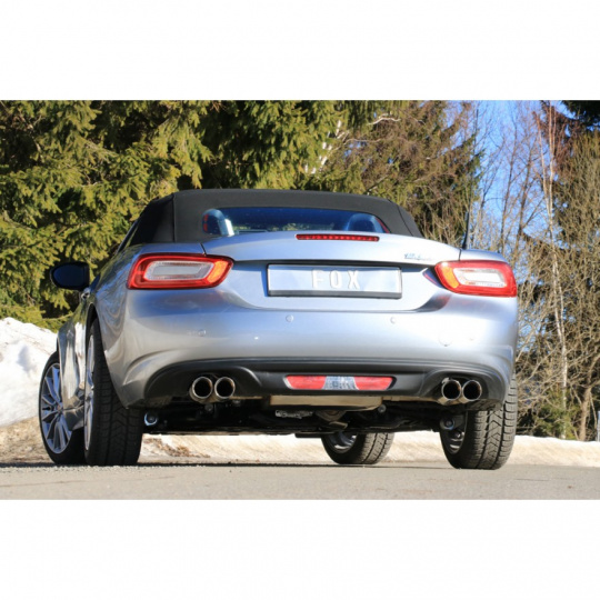 Fox Sportauspuff koncový tlumič výfuku s koncovkou 2x76 Typ 25 na obou stranách pro Fiat 124 Spider 2015- s motorem 1.4