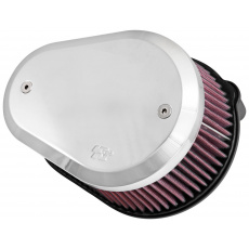 K&N Street Metal sportovní kit sání pro HARLEY DAVIDSON FLTR Road Glide 96 CI 2008-2011 chromový vrchlík, výška: 159 mm kapkovitý
