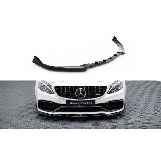 Maxton Design spoiler pod přední nárazník ver.2 pro Mercedes třída C W205/C63 AMG, černý lesklý plast ABS, Sedan/Combi