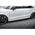 Maxton Design difuzory pod boční prahy ver.2 pro Audi RS3 8V Facelift, černý lesklý plast ABS, Sedan