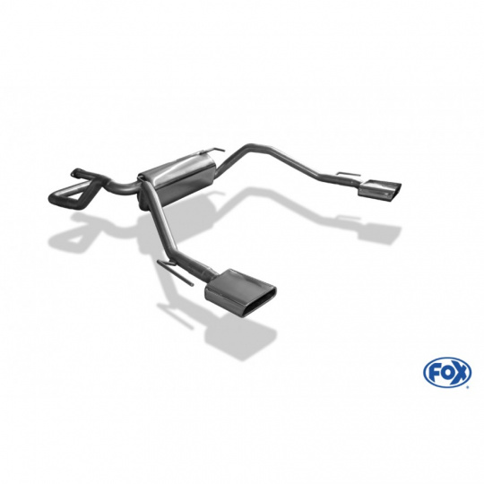 Fox Sportauspuff koncový tlumič výfuku s koncovkou 145x65 Typ 59 na obou stranách pro Opel Cascada s motorem 2.0 CDTI Fox Sportauspuff koncový tlumič výfuku s koncovkou 145x65 Typ 59 na obou stranách pro Opel Cascada s motorem 2.0 CDTI