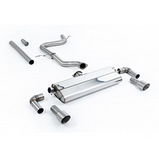 Milltek Sport výfukový systém cat-back bez rezonátoru (hlasitější) GTI Dual Outlet Style pro Volkswagen Golf Mk7.5 1.5TSI Evo GT, R-Line (s i bez GPF/OPF) 2017-2021, typ koncovek: GT-100 titanové