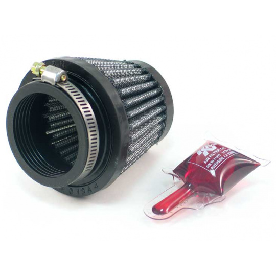 K&N univerzální kulatý zkosený filtr se vstupem 44 mm a výškou 64 mm, gumový vrchlík