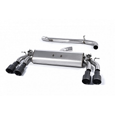 Milltek Sport výfukový systém cat-back bez rezonátoru (hlasitější) pro Audi S3 2.0 TFSI quattro Sportback 8V/8V.2 (bez GPF) 2013-2018, dvojité, kulaté, typ koncovek: GT-100B černé