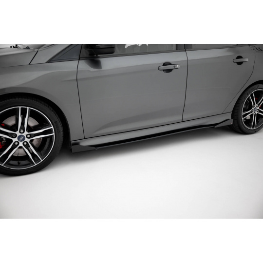 Maxton Design "Street Pro" difuzory pod boční prahy s křidélky pro Ford Focus ST Mk3 Facelift, plast ABS bez povrchové úpravy