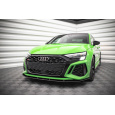 Maxton Design "Street Pro" spoiler pod přední nárazník pro Audi RS3 8Y, plast ABS bez povrchové úpravy, s červenou linkou