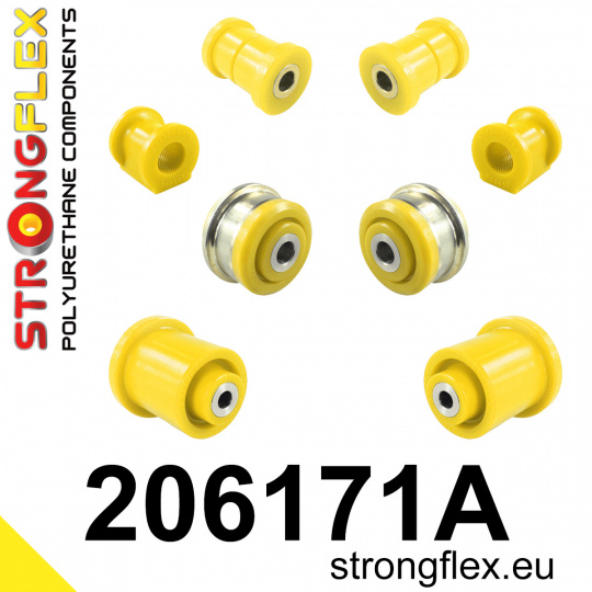 206171A: Strongflex Sada silentbloků předního zavěšení a zadního nosníku varianta SPORT