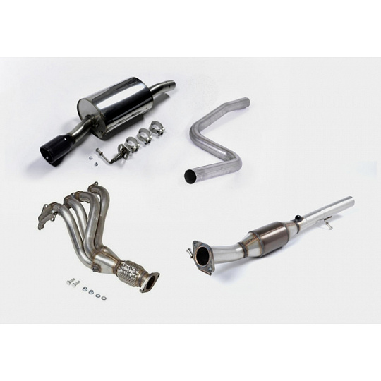 Milltek Sport kompletní výfukový systém bez rezonátoru (louder), vč. Hi-Flow sportovního katalyzátoru pro Ford Fiesta Mk6 ST 150 2005-2008, typ koncovky: černá