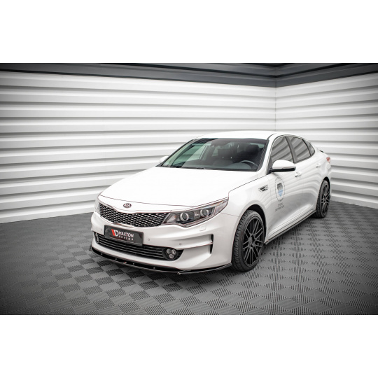 Maxton Design spoiler pod přední nárazník ver.2 pro Kia Optima MK4, černý lesklý plast ABS