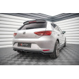 Maxton Design středový spoiler pod zadní nárazník s žebrováním pro Seat Leon Mk3, černý lesklý plast ABS