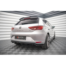 Maxton Design středový spoiler pod zadní nárazník s žebrováním pro Seat Leon Mk3, černý lesklý plast ABS Maxton Design středový spoiler pod zadní nárazník s žebrováním pro Seat Leon Mk3, černý lesklý plast ABS