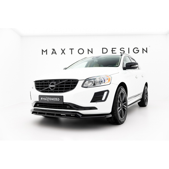Maxton Design spoiler pod přední nárazník pro Volvo XC60 Mk1 Facelift, černý lesklý plast ABS