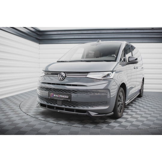 Maxton Design spoiler pod přední nárazník ver.2 pro Volkswagen Multivan T7, černý lesklý plast ABS