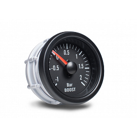 Autogauge palubní přístroj, měřená hodnota: tlak turba, barva podkladu: černá