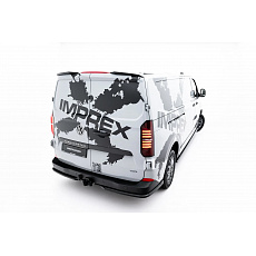 Maxton Design prodloužení spoileru pro Volkswagen Transporter T7, černý lesklý plast ABS