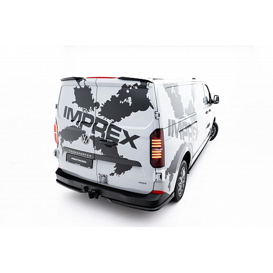 Maxton Design prodloužení spoileru pro Volkswagen Transporter T7, černý lesklý plast ABS