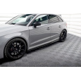 Maxton Design difuzory pod boční prahy ver.2 pro Audi RS3 8V Facelift, černý lesklý plast ABS