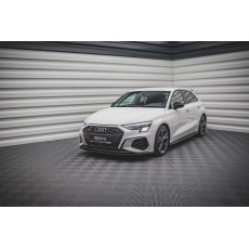 Maxton Design spoiler pod přední nárazník pro Audi A3 8Y, černý lesklý plast ABS, S-Line