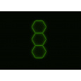 Kompletní LED hexagonové svítidlo zelené, rozměr: 3 elementy 97 x 246 cm