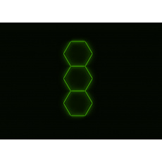 Kompletní LED hexagonové svítidlo zelené, rozměr: 3 elementy 97 x 246 cm Kompletní LED hexagonové svítidlo zelené, rozměr: 3 elementy 97 x 246 cm