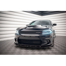 Maxton Design spoiler pod přední nárazník pro Dodge Charger Mk7 Facelift SRT, černý lesklý plast ABS