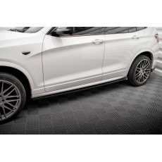 Maxton Design difuzory pod boční prahy pro BMW X3 F25 M-Pack, černý lesklý plast ABS