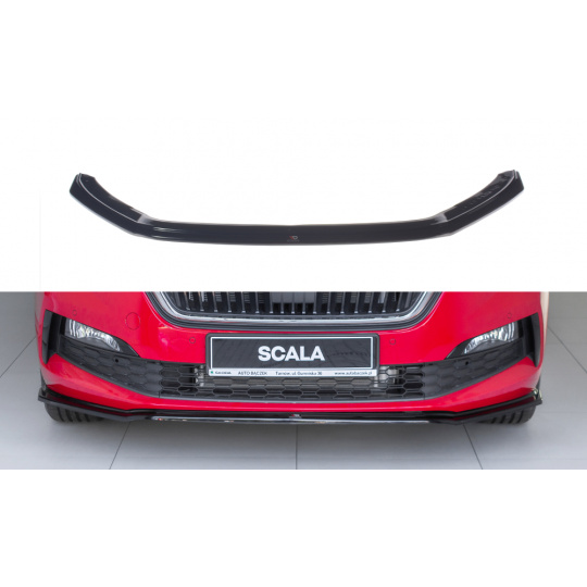 Maxton Design spoiler pod přední nárazník ver.3 pro Škoda Scala, černý lesklý plast ABS