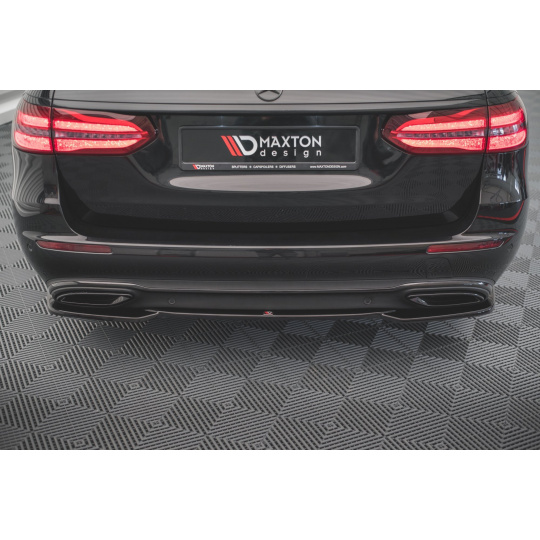 Maxton Design středový spoiler pod zadní nárazník pro Mercedes třída E W213/Standard, černý lesklý plast ABS