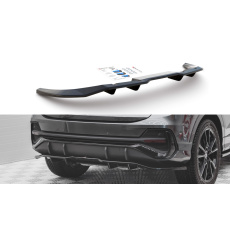 Maxton Design středový spoiler pod zadní nárazník s žebrováním pro Audi Q3 Sportback S-Line, černý lesklý plast ABS