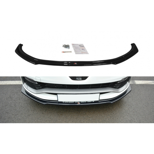 Maxton Design spoiler pod přední nárazník pro Renault Clio RS Mk4, černý lesklý plast ABS
