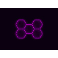 Kompletní LED hexagonové svítidlo růžové, rozměr: 5 elementů 238 x 168 cm