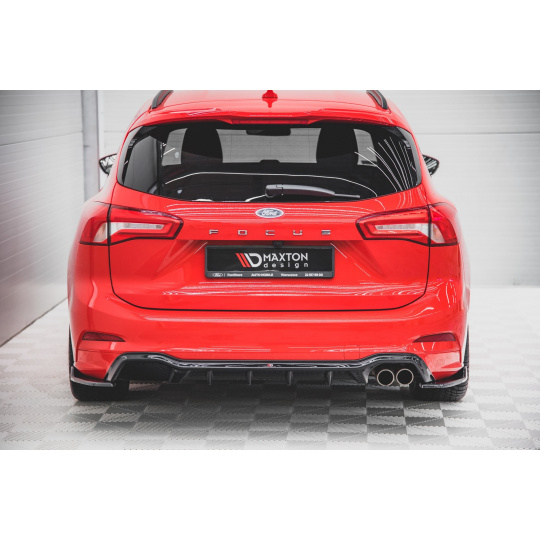 Maxton Design vložka zadního nárazníku pro Ford Focus ST-Line Mk4, černý lesklý plast ABS, Combi