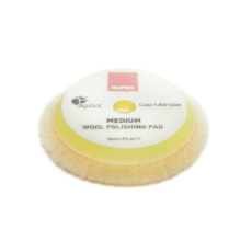 RUPES Yellow Wool Polishing Pad MEDIUM - vlněný lešticí kotouč (střední) pro orbitální leštičky, průměr 80/100 mm (3"/4")