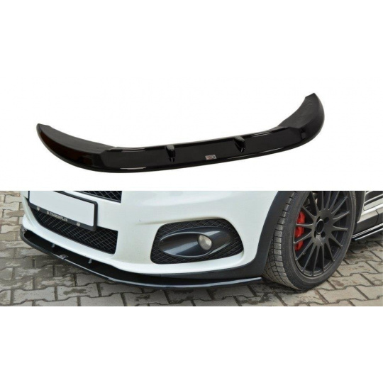 Maxton Design spoiler pod přední nárazník ver.2 pro Fiat Grande Punto Grande Punto Abarth, černý lesklý plast ABS