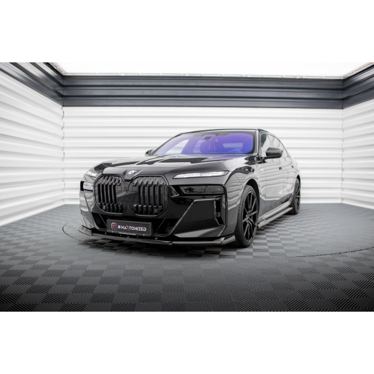 Maxton Design spoiler pod přední nárazník pro BMW řada 7 G70 M760e, G70 M-Pack, černý lesklý plast ABS